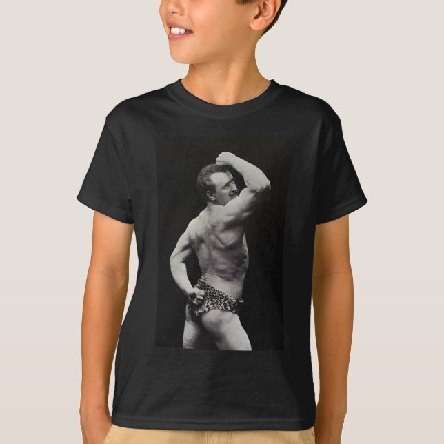 Eine neue Pose von StrongMen Eugen Sandow Bodybuil T-Shirt (Vorderseite)