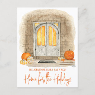Eine neue Zuhause für die Halloween-Ankündigung Postkarte