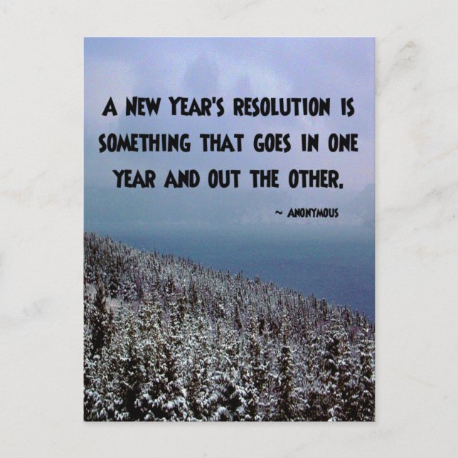 Eine Neujahrsresolution ... Postkarte (Vorderseite)