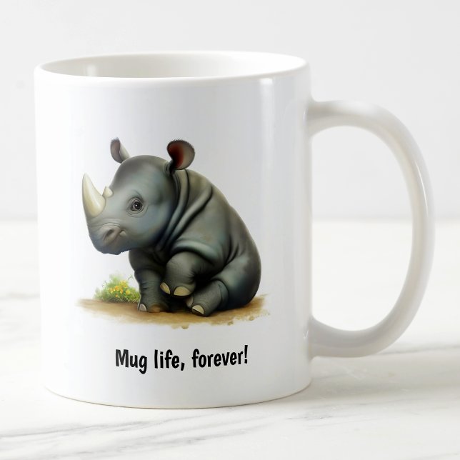 Eine Niedliche, 3D gestrichene Rhinoceros-Kaffeema Kaffeetasse (Von Creator hochgeladen)