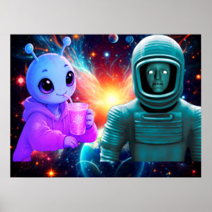 Eine niedliche Außerirdische Mädchen + Ein widerwi Poster