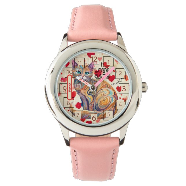 Eine Niedliche Cat eWatch für Kinder Armbanduhr (Vorderseite)