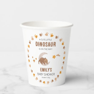 Eine Niedliche Dinosaurier ist auf dem Weg zur Bab Pappbecher