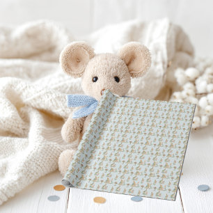 eine niedliche Familie von Kaninchen mit einem Bab Geschenkpapier