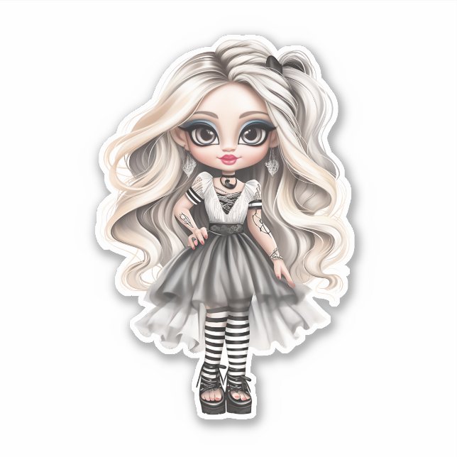 Eine Niedliche Girl Halloween Design Collection 12 Aufkleber (Vorderseite)