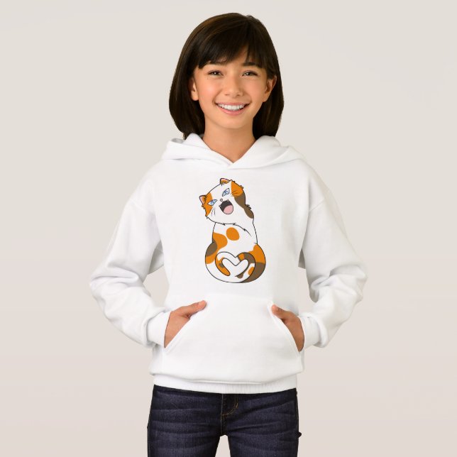 Eine Niedliche Katze aus Calico ist Fleisch Hoodie (Vorne ganz)