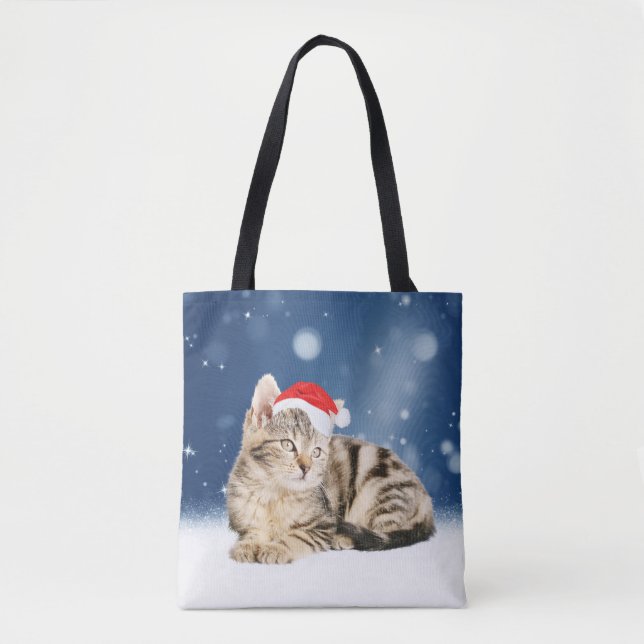 Eine Niedliche Katze, die einen Weihnachtsschnee i Tasche (Vorderseite)