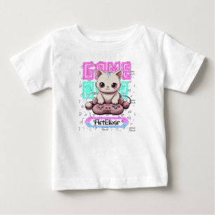 Eine Niedliche Kawaii Gamer Cat, Spiel über Print Baby T-shirt