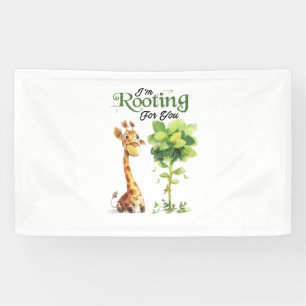 Eine Niedliche kleine Giraffe mit dem Baum, rutsch Banner
