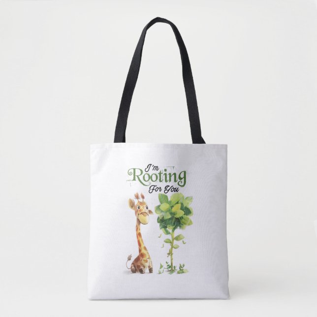 Eine Niedliche kleine Giraffe mit dem Baum, rutsch Tasche (Vorderseite)