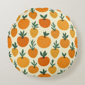 Eine niedliche Mandarine Rundes Kissen