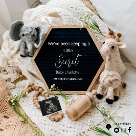 Eine niedliche neutrale Schwangerschaftsankündigun Einladung