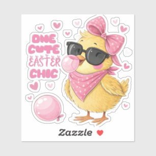 Eine Niedliche Osterchic-Blasen-Blase Aufkleber