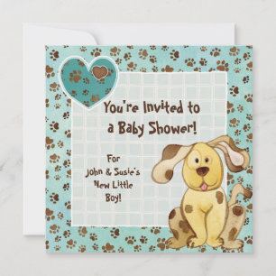 Eine Niedliche Puppy-Baby-Dusche für Jungen Einladung
