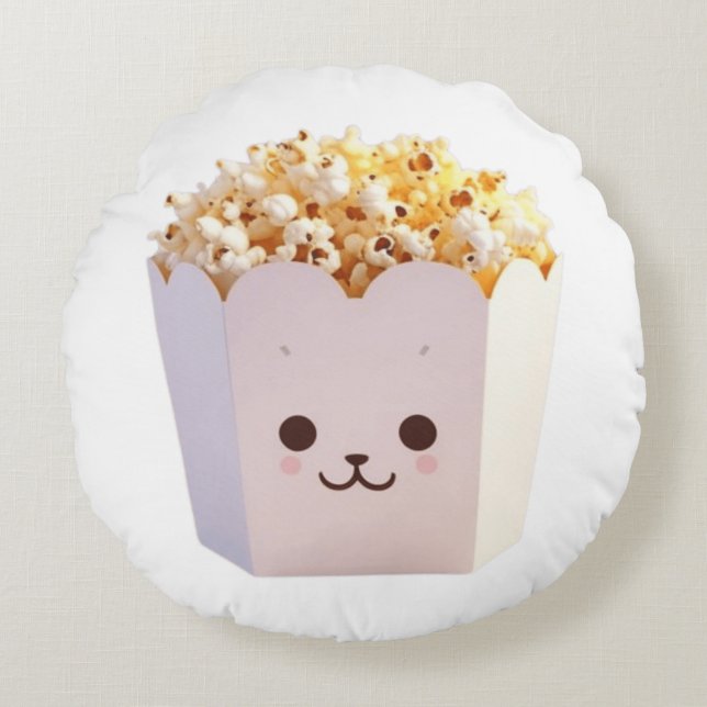 Eine Niedliche Tube Popcorn Rundes Kissen (Vorderseite)