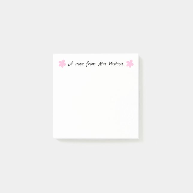 eine Note aus dem Namen des Lehrers einfache minim Post-it Klebezettel (Vorderseite)