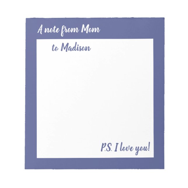 Eine Note aus der Mama für Tochter- oder son-Notiz Notizblock (Vorderseite)