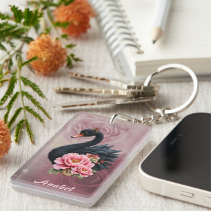 Eine Note von Rose und Schwanenglanz Schlüsselanhänger