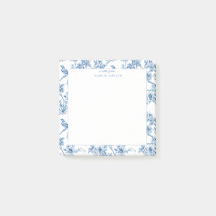Eine Notiz von Blaue Chinoiserie Blumennote