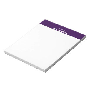 eine Notiz von Lehrer Name (in Fettschrift) Notizb Notizblock