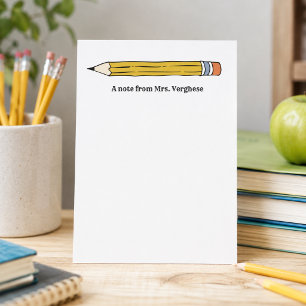 Eine Notiz von Lehrer Nr. 2 Bleistift