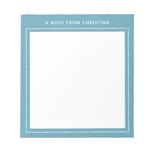 Eine Notiz von Personalisiert Stationery Modern No Notizblock (Vorderseite)