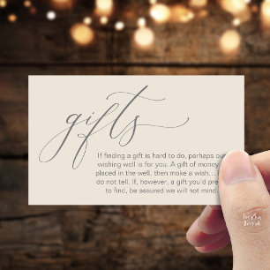 Eine Notiz zu Geschenken, Hochzeitswunsch Wishing  Begleitkarte