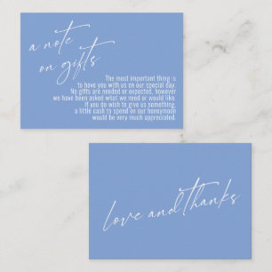 Eine Notiz zu Geschenken Moderne elegante Hochzeit Begleitkarte
