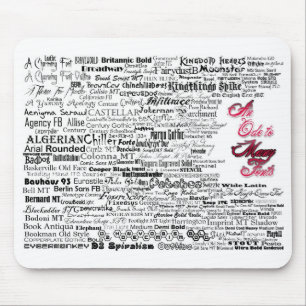 Eine Ode zu vielem Schriftart Mousepad