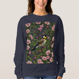Eine Ost-Goldfinch unter rosa farbenen Wilden Ros Sweatshirt