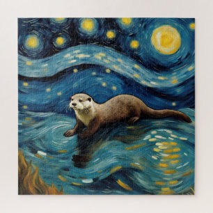 Eine Otter in der Sternennacht