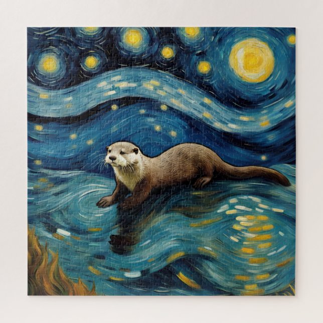 Eine Otter in der Sternennacht (Vertikal)