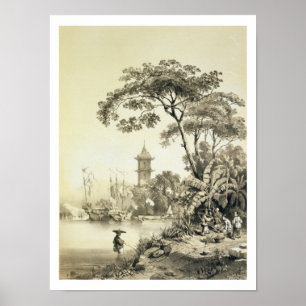 Eine Pagode auf dem Macao-Bezirk Kanal, überziehen Poster