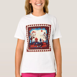 Eine Papier-Schnitt-Illustration T-Shirt