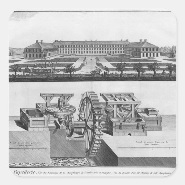 Eine Papiermühle Quadratischer Aufkleber (Vorderseite)