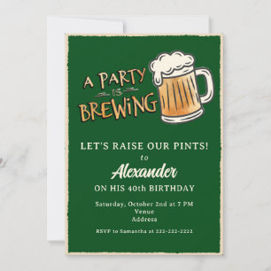 Eine Party Braut Rustikales Bier Meilenstein-Gebur Einladung