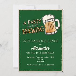 Eine Party Braut Rustikales Bier Meilenstein-Gebur Einladung