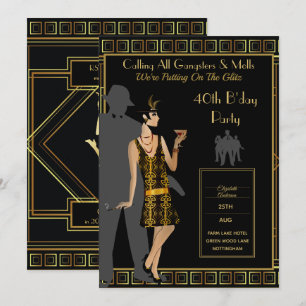 Eine Party im Stil der Roaring Twenties, Gangster  Einladung