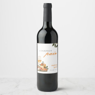 Eine perfekte Paar Wein- und Käse-Verlobungsparty Weinetikett
