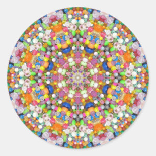 Eine Perlen-Mandala Runder Aufkleber