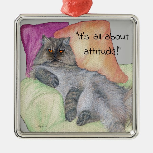 Eine persische Katze mit Haltung Ornament Aus Metall (Vorne)