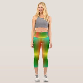 Eine Person, die bunte, verlaufende Leggings trägt