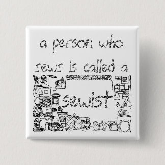 eine Person, die näht, als Näherin bezeichnet Button