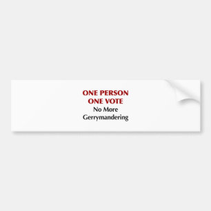 Eine Person, eine Stimme, keine Gerrymanderin Autoaufkleber