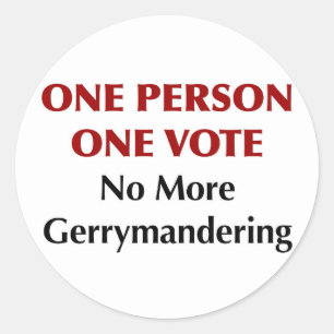Eine Person, eine Stimme, keine Gerrymanderin Runder Aufkleber