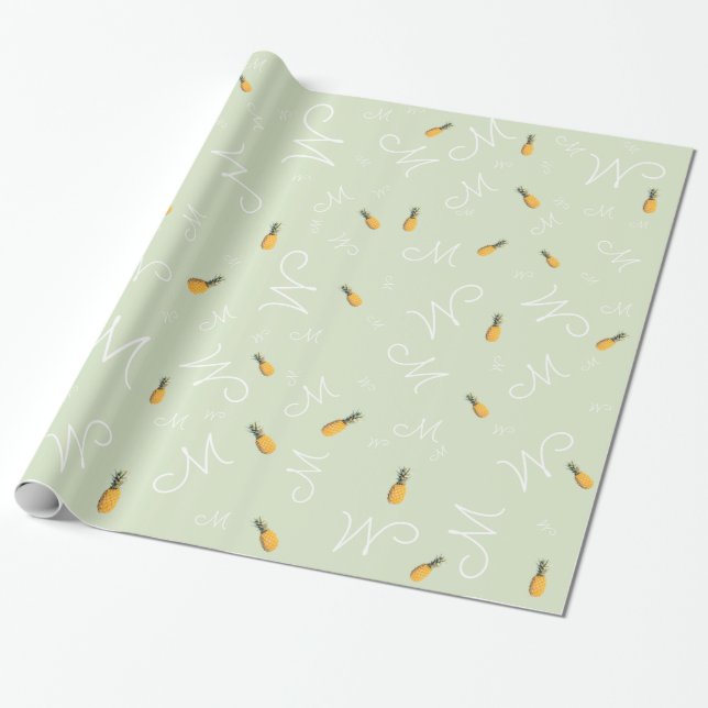 eine personalisierte Ananas mit tropischen Eigensc Geschenkpapier (Ungerollt)