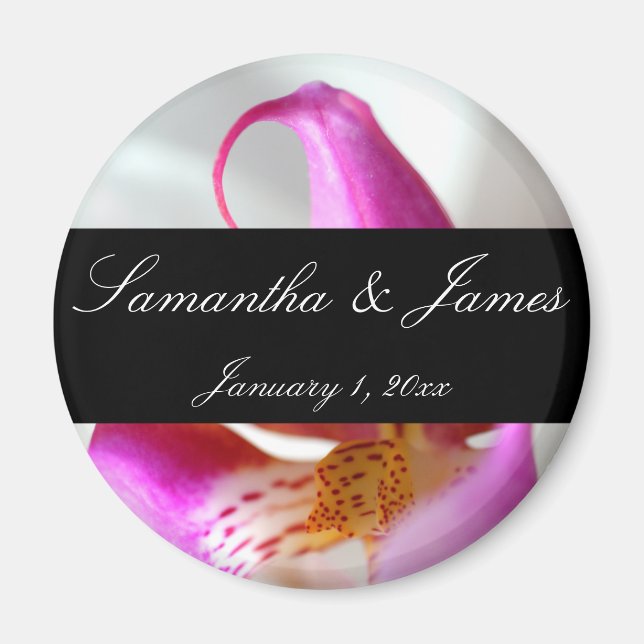 Eine persönliche Hochzeit mit weißer Orchidee Magnet (Vorne)
