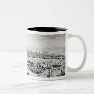 Eine Perspektiven-Ansicht der Stadt von Venedig Zweifarbige Tasse