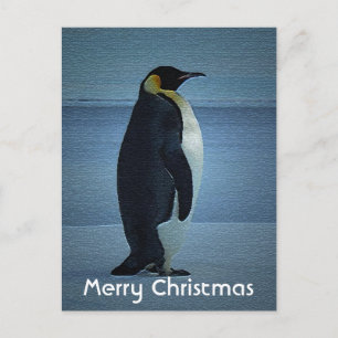 Eine Pinguin-Weihnachts-Postkarte Feiertagspostkarte