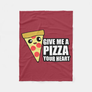 Eine Pizza Ihr Herz Fleecedecke
